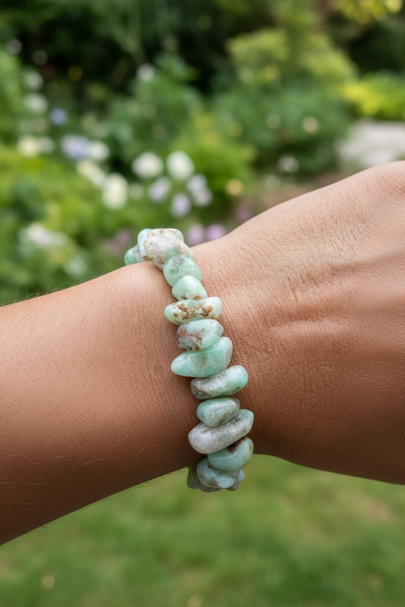 Soft Green Australian Chrysoprase Stretch Bracelet