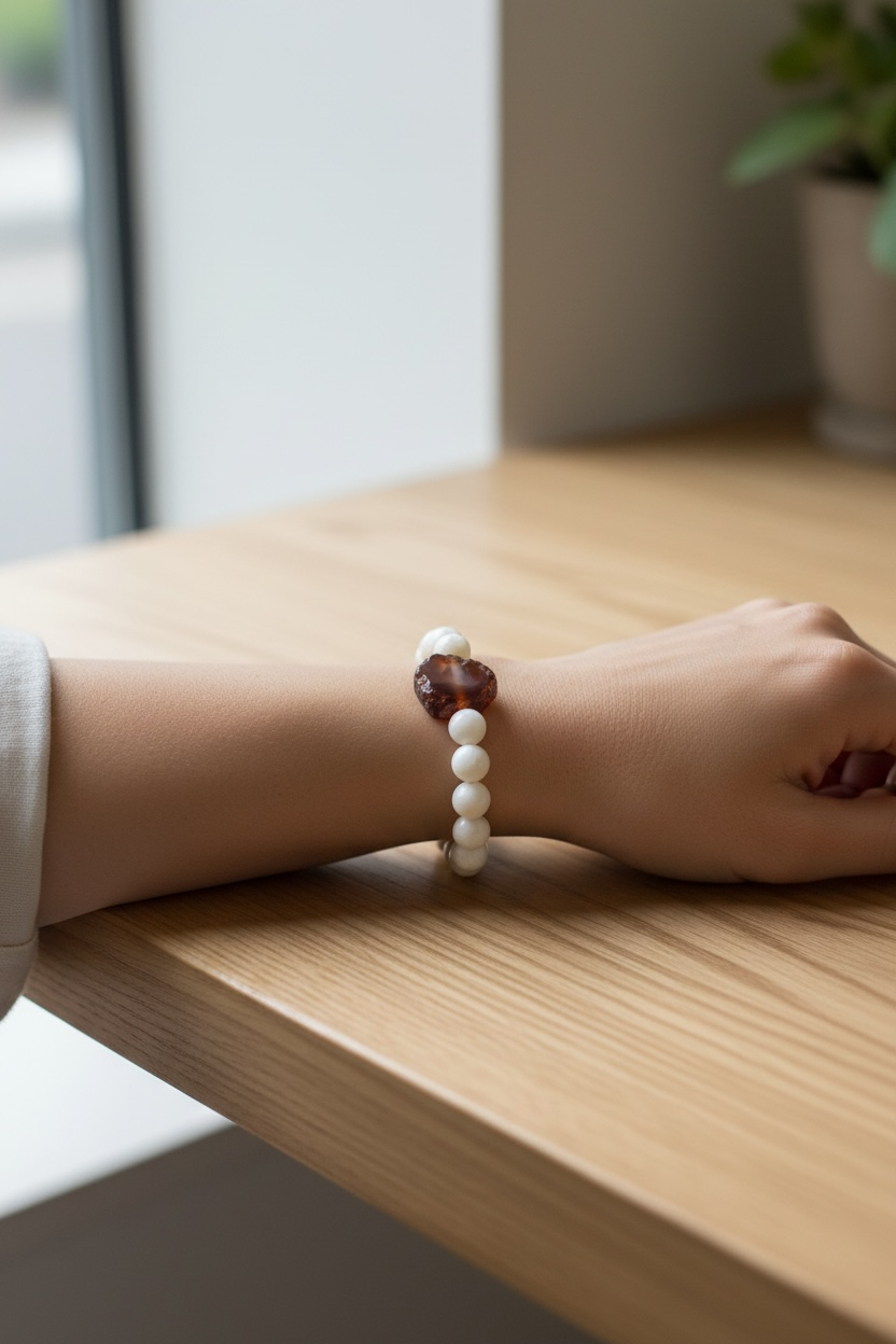 Mother of Pearl & Agate Stretch Bracelet